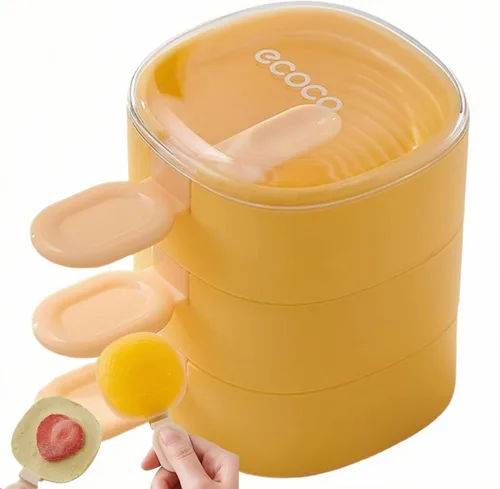 Miniatura 9 de AuraGlor Juego de 3 moldes para paletas con palillos, 3 piezas de silicona para hacer helados, moldes de helado congelados, accesorios de cocina