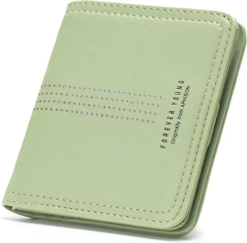 Miniatura 9 de APHISON Billetera para mujer, delgada y pequeña, cartera RFID para mujer, 05A125VERDE, Moderno