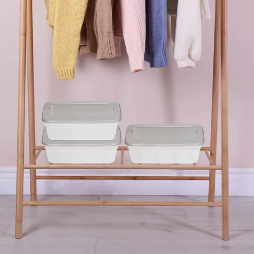 Miniatura 7 de DecorRack 9 contenedores de almacenamiento de plástico transparente, cajas de zapatos de 6 cuartos de galón, apilables, caja de almacenamiento