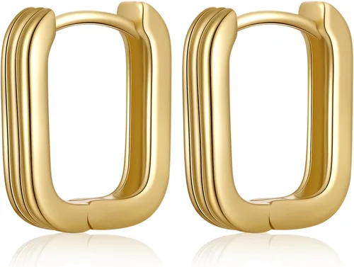 ToHeart Aretes de aro de oro de 14 quilates, aretes de aro de oro, Plata Cobre, No es una piedra preciosa