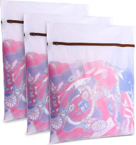 GOGOODA - 3 bolsas de malla medianas para lavandería, lavado de prendas delicadas, de 12 x 16 pulgadas, bolsa de lavandería para viajes, ropa sucia,