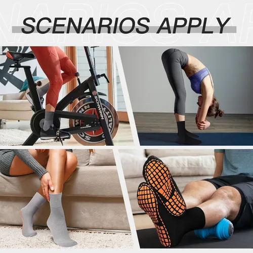 Miniatura 6 de NOVAYARD 5 pares de calcetines antideslizantes para hospital, diabéticos, yoga, pilates, barre hombres y mujeres