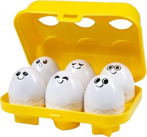 Miniatura 2 de Kidoozie Peek N Peep Eggs - Juguete de clasificación y apilamiento mentalmente estimulante para edades de 1 año en adelante, una forma divertida