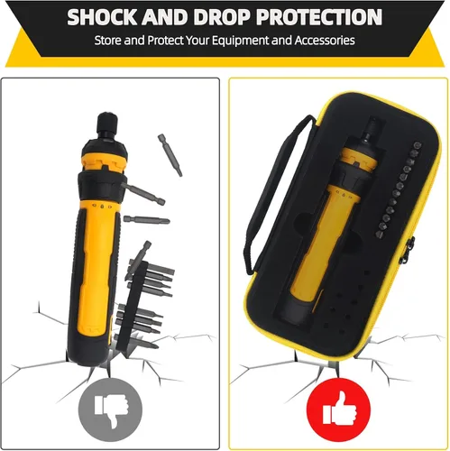 Miniatura 6 de YouKnow Funda de viaje compatible con destornillador inalámbrico DEWALT (DWHT66719) y puntas de destornillador con espuma personalizada