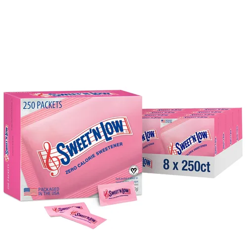 Miniatura 10 de Sweet'N Low Paquetes de edulcorante cero calorías, 100 unidades, kosher y sin gluten, bajo índice glucémico, paquetes individuales de endulzante