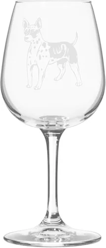Miniatura 406 de Copa de vino de 12.75 onzas con diseño de perro grabado