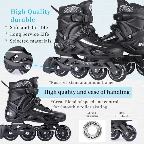 Miniatura 5 de Patines en línea de fitness, 4 ruedas para exteriores, patines de carreras de velocidad para hombres, mujeres y adultos