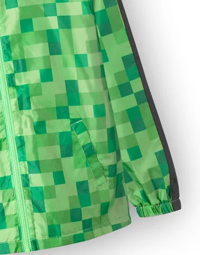 Miniatura 4 de Minecraft Chaqueta impermeable con capucha y forro polar para niños, Verde
