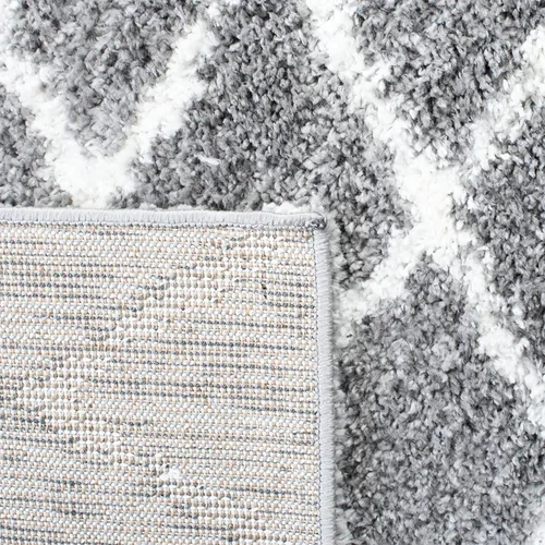 Miniatura 7 de SAFAVIEH Berber Shag Collection - Alfombra para pasillo, 2 pies 3 pulgadas x 6 pies, color gris claro y crema, diseño marroquí, no desprende pelusa