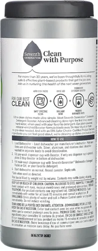 Miniatura 2 de Seventh Generation Power+ - Detergente potenciador en polvo para lavavajillas, Blasts Away - Alimentos pegados, aroma cítrico fresco, 27 onzas