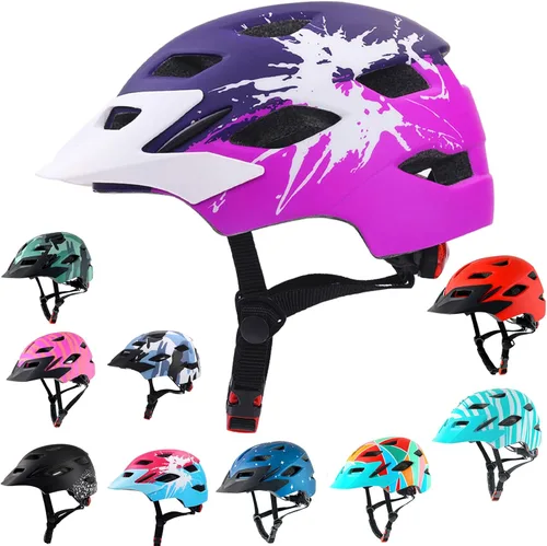 Miniatura 15 de Kids Bike Helmet,Bavilk Kids Boys Girls Bike Helmets with LED Light Detachable Visor Children Youth Teen Multi-Sport for Skating Cycling Scooter