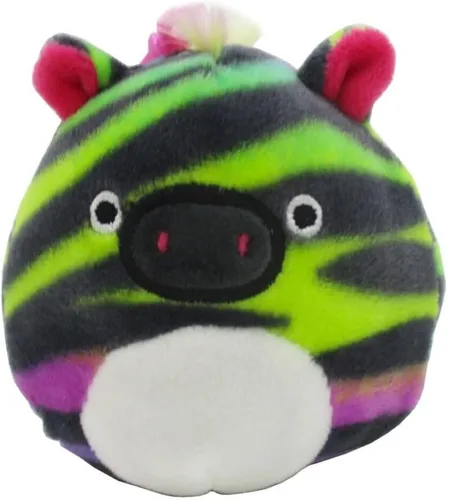 Squishmallows Kellytoy oficial de 3.5 pulgadas con clip en bolsa, llavero y clips para mochila, animal de peluche suave y blando (Safiyah Cebra)