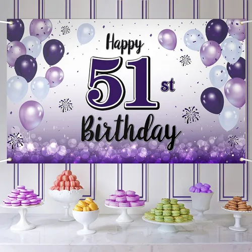 Miniatura 25 de Decoraciones de feliz cumpleaños 30, cartel grande de globo morado de 30 cumpleaños, suministros para fiesta de cumpleaños de 30 años. 30 (EE. UU.)