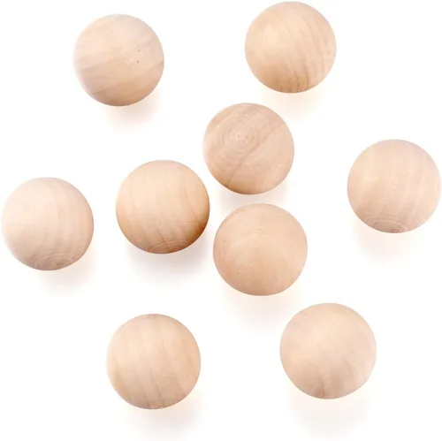 Miniatura 12 de Craftdady 90 bolas de madera redondas naturales sin terminar, bolas de madera dura sin terminar, esferas de madera decorativas, sin agujero