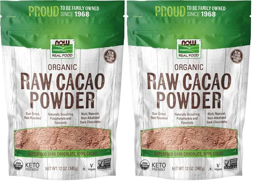 Miniatura 7 de NOW Foods, Cacao en polvo orgánico crudo, con polifenoles y flavonoles, secado al sol, sabor intensamente rico, 12 onzas (el empaque puede variar)