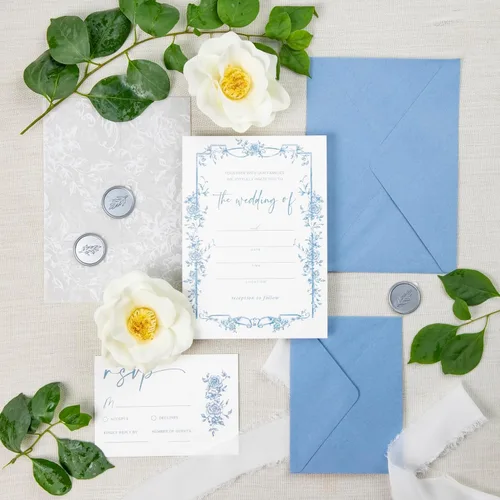 Miniatura 8 de Juego de 30 Invitaciones de Boda con Sobres y Tarjetas RSVP, Invitaciones de Boda con Plantas, Incluye Invitación Rellenable de 5 x 7 Pulgadas