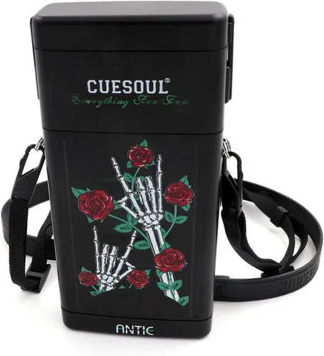 Miniatura 7 de CUESOUL ANTIE - Estuche rígido para dardos, contiene 6 dardos de punta de acero/punta suave y puntas adicionales, ejes y vuelos, uso duradero Negro