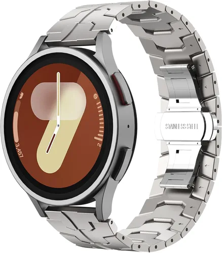 Miniatura 10 de FULLIFE Compatible con Samsung Galaxy Watch 7 6 5 4 FE 1.575 in 1.732 in, correa de metal plegable de acero inoxidable 0.787 in Galaxy Watch 6 Negro
