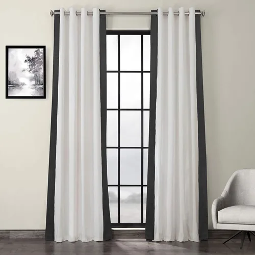 Miniatura 11 de HPD Half Price Drapes PRCT-VC1713-84-GR - Cortinas de algodón con ojales estampadas para sala de estar y dormitorio (1 panel), 50 x 84 pulgadas