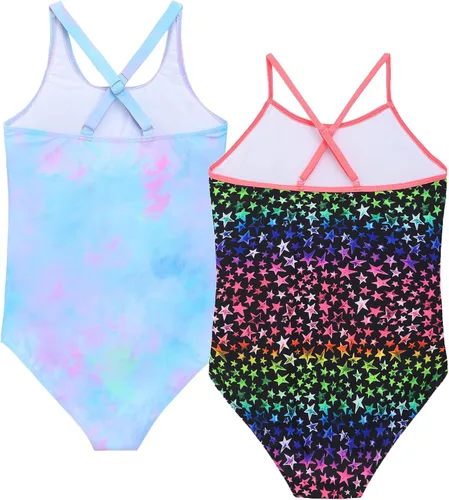 Miniatura 2 de Traje de baño de unicornio de una pieza de sirena para niñas pequeñas, conjunto de dos