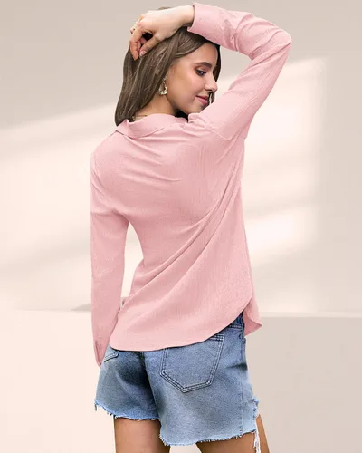 Miniatura 2 de AUSELILY - Camisas con botones para mujer, manga larga, cuello con botones, blusas casuales para el trabajo y negocios, túnicas