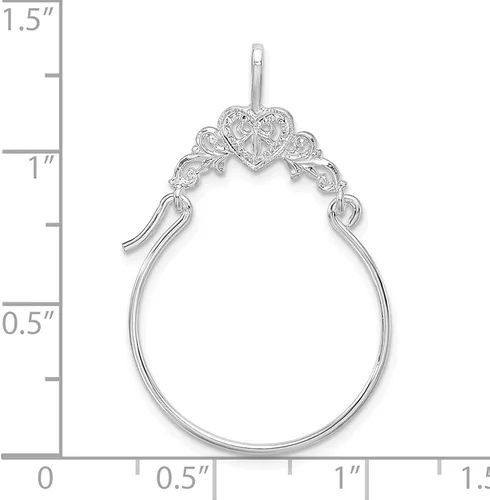 Miniatura 2 de Colgante de corazón de plata de ley 925 con dije de desplazamiento longitud de 1122in Metal