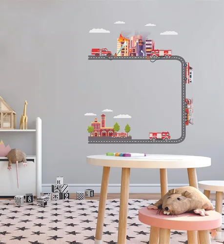 Miniatura 13 de The City - Vinilo adhesivo de vinilo para habitación de niños, camión de basura, colección de residuos sólidos, para dormitorio de niños, sala