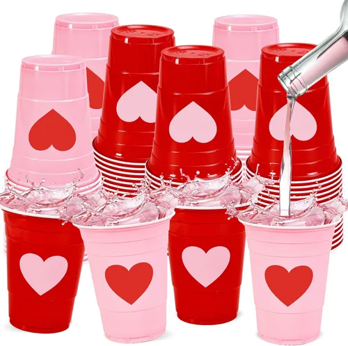 Miniatura 8 de FYSUIMU 50 vasos de plástico del día de San Patricio de 16 onzas desechables con trébol verde, vasos apilables para fiestas irlandesas, suministros