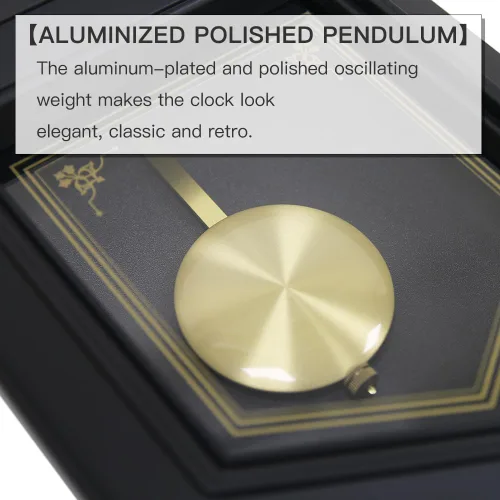 Miniatura 3 de BESTIME Reloj de péndulo de plástico 66236. Timbre Westminster cada hora, elegante, tradicional, hogar, oficina, sala de estar, dormitorio