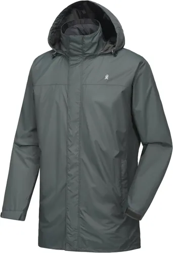 Miniatura 7 de Little Donkey Andy Men's Long Waterproof Rain Jacket with Hood Lightweight Rain Shell for Hiking