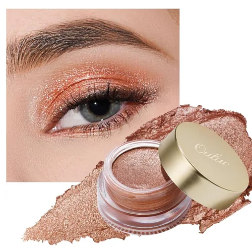 Miniatura 13 de Oulac Sombra de ojos en crema con brillo también para iluminador Sombra de ojos mezclable Resistente al agua y de larga duración con fórmula Pureza