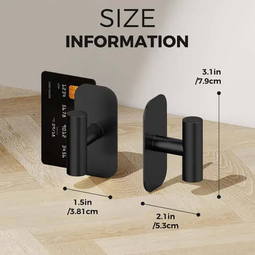 Miniatura 5 de Ganchos adhesivos para toallas para ducha, ganchos de baño resistentes al agua, perchas adhesivas montadas en la pared para Negro