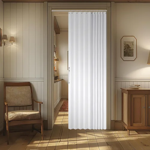 Miniatura 28 de AJAZZ Cortina de puerta magnética 100% opaca de acordeón para armario, cortina invisible para puerta interior de dormitorio, sala de estar, pasillo