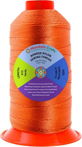 Miniatura 169 de Mandala Crafts - Hilo de nailon para coser cuero, tapicería, mezclilla y para trenzar el pelo; resistente, 1500 yardas, tamaño 69 T70 Marrón