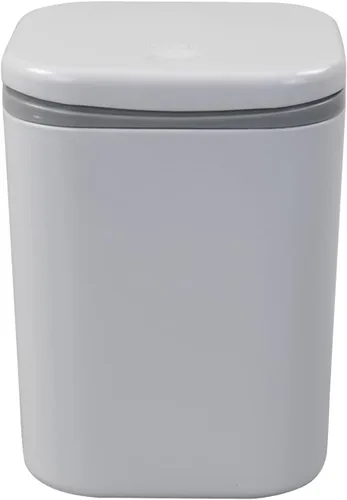 Miniatura 7 de Vababa Cubo de basura pequeño gris de 0.5 galones, mini bote de basura con botón