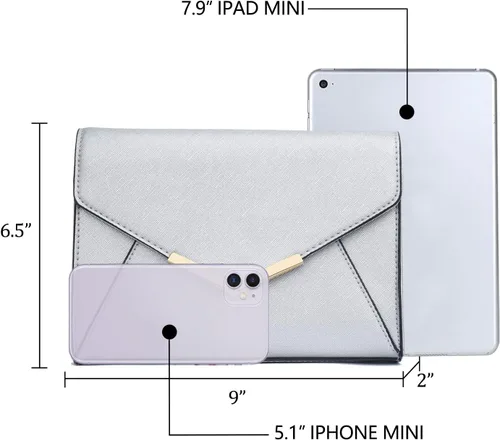 Miniatura 6 de KKXIU Elegante bolso de mano de piel sintética para mujer, bolso de mano plegable para fiesta, boda, baile de graduación
