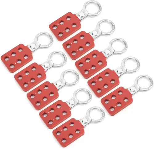 10pcs Cerrojo de bloqueo de electricidad, 6 agujeros Industria Química Energía Eléctrica Aluminio Rojo