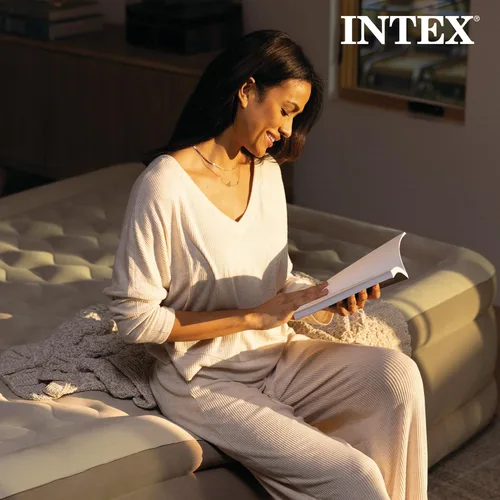 Miniatura 8 de Intex Dura-Beam - Colchón de aire de lujo ultra afelpado: Fiber-Tech, bomba eléctrica incorporada, altura de cama de 18 pulgadas, capacidad