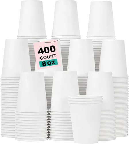 Miniatura 52 de Paquete de 100 tazas de café desechables de 8 onzas, tazas de papel desechables de color marrón a granel, tazas de café para té caliente, chocolate