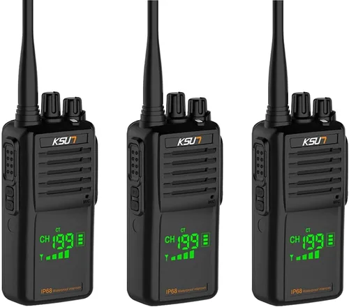 Miniatura 7 de Radio marina VHF bidireccional de mano IP68, pantalla LED impermeable, canales marinos internacionales, 136-174 MHz 8000 mAh, batería KSUN P85