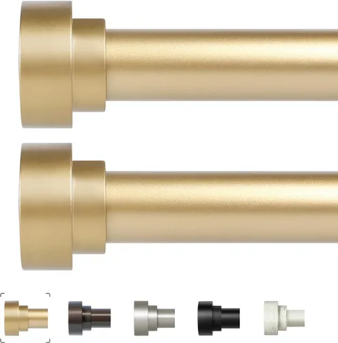 Miniatura 20 de Barras de cortina de bronce para ventanas de 30 a 42 pulgadas (2.5-3.5 pies), barras de cortina resistentes de 1 pulgada de diámetro, barra
