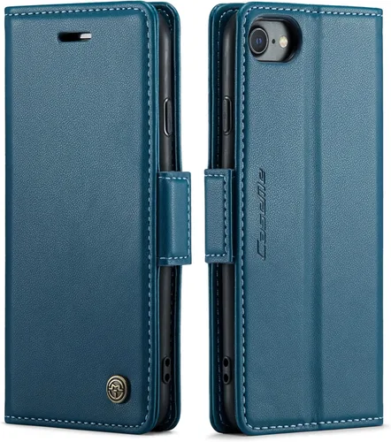 QLTYPRI Funda tipo cartera para iPhone 7/8/SE 2020/SE 2022 5G, funda magnética de piel sintética de alta calidad con bloqueo RFID, ranuras para