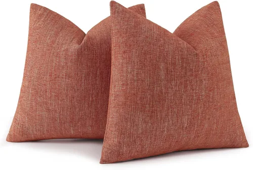 decorUhome - Juego de 2 fundas de almohada decorativas de felpilla, rústicas, cuadradas y suaves, para sillón, sofá y cama, 24 x 24 pulgadas,