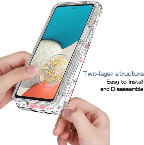 Miniatura 4 de Funda para Galaxy A53 5G/para Samsung A536U con protector de pantalla de vidrio templado, suave 360 cuerpo completo, a prueba de golpes, híbrida