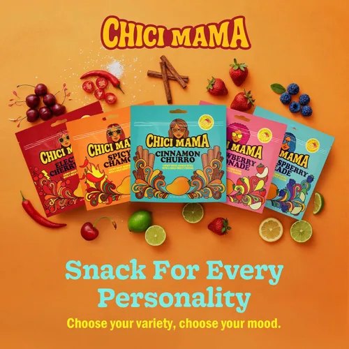 Miniatura 5 de Chici Mama Blue Raspberry Limeade - Bocadillos de mango, paquete de 2 – Hecho con mango real Golosinas masticables y jugosas alternativas Sin