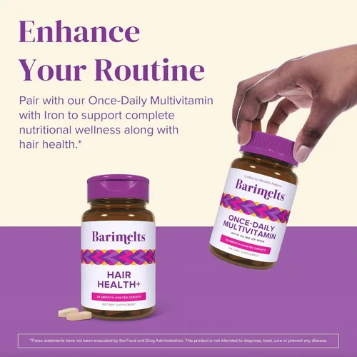 Miniatura 6 de Barimelts Hair Health+ - Ayuda a reducir el adelgazamiento del cabello para usuarios de GLP-1 o pacientes bariátricos - Suplemento