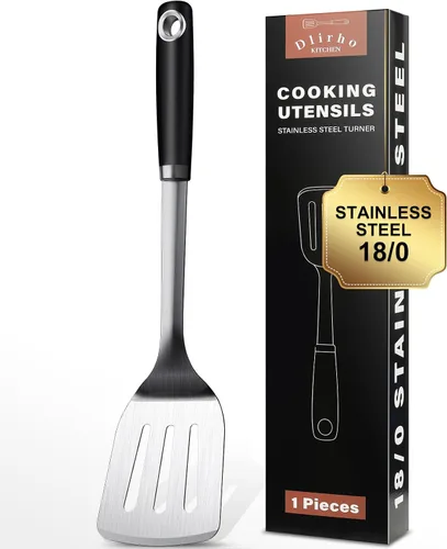 Juego de espátulas de acero inoxidable, 1 espátula de metal resistente, utensilios de cocina de alta resistencia al calor, utensilios de cocina