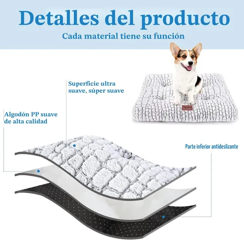Miniatura 3 de Almohadilla de cama para jaula de perros - Cojín alfombrilla suave y esponjoso para mascotas para perros pequeños, almohadilla antideslizante