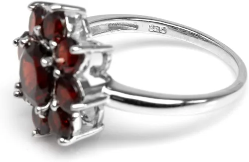 Miniatura 4 de Silvershake Natural Gemstone White Gold Plated 925 Sterling Silver Flower Cluster Ring Jewelry for Women