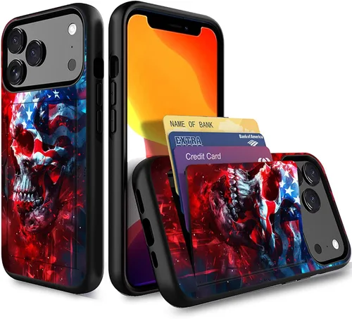 Miniatura 139 de Funda para iPhone Air, funda tipo cartera con ranura para tarjeta oculta, a prueba de golpes, TPU y PC, funda protectora de doble capa para iPhone